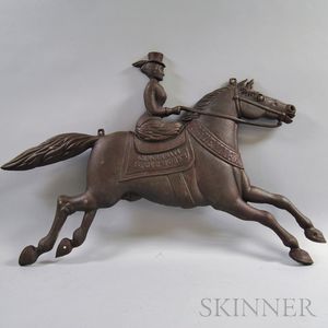 Reproduction Cincinnati Stone Works Cast Iron Horse and Rider