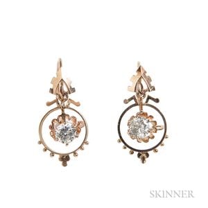 Gold and Diamond Earrings