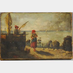Italian School, 20th Century Woman Looking out to Sea