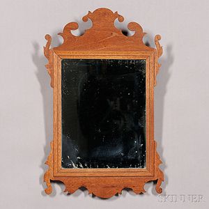 Small Chippendale Mahogany Scroll-frame Mirror