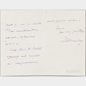 Huxley, Thomas Henry (1825-1895) Autograph Letter Signed, 6 June 1884.