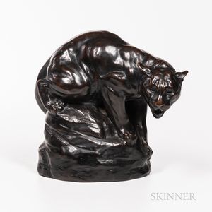 Joseph L. Boulton (1896-1981) Stalking Cougar Bronze Sculpture