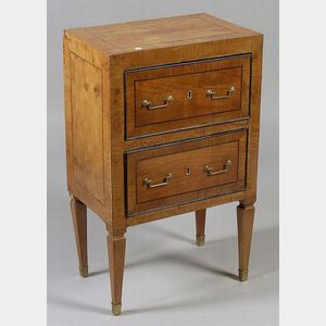 Italian Neoclassical Inlaid and Part-ebonized Two Drawer Chest