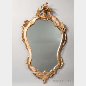 Louis XV-style Painted Giltwood Mirror