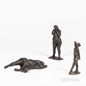 Three Leonda Finke (American, 1922-2017) Female Nude Bronzes