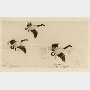Frank Weston Benson (American, 1862-1951) Three Geese