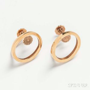 Pair of 18kt Gold Earclips