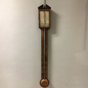 W. Gittens Inlaid Mercury Stick Barometer