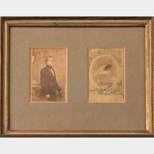Framed Carte-de-visite of Jefferson Davis from the Brady Gallery