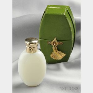 Antique 14kt Gold and Opaline Glass Scent Bottle