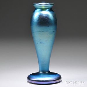 Quezal Blue Aurene Vase