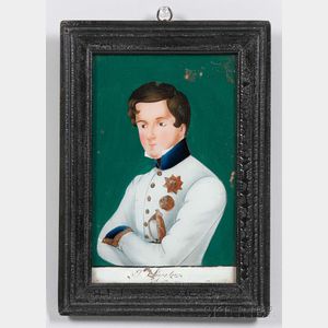 Small Reverse-painting on Glass of Napoleon