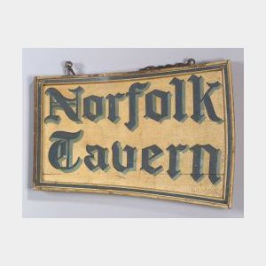 &#34;Norfolk Tavern&#34; Painted Wooden Trade Sign