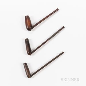 Three Long-stemmed Wood Pipes