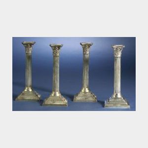 Set of Four Gorham Sterling Classical Revival Candlesticks
