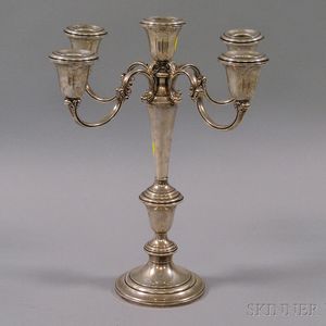 Gorham Weighted Sterling Silver Convertible Five-light Candelabra