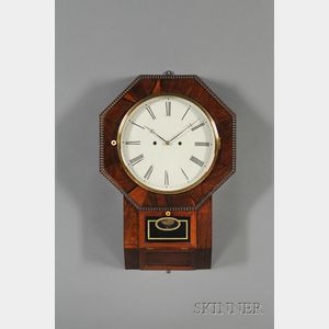 Rosewood Drop Octagon Thirty-Day Lever Spring Wall Clock by Atkins Clock Company
