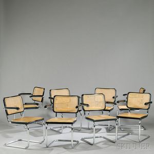 Eight Cesca Chairs Attributed to Marcel Breuer