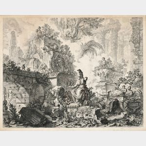 Piranesi, Giovanni Battista (1720-1778) Fantasy of Ruins with a Statue of Minerva