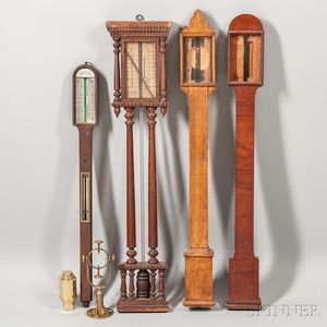 Four 19th Century Stick Barometer Cases