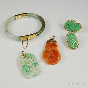 Small Group of Jade and Hardstone Jewelry