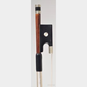 French Nickel Mounted Violin Bow, Louis Morizot, Pere