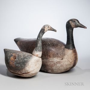 Two Carved and Painted Goose Decoys