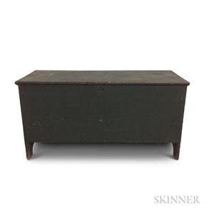 Blue-painted Pine Six-board Chest