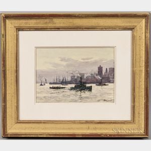 Hely Augustus Morton Smith (British, 1862-1941) View of Lower Manhattan