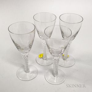Set of Nineteen Stuart Colorless Glass Wines