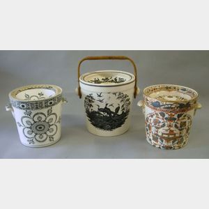 Three Wedgwood Transfer Decorated Slop Pails.