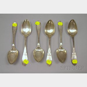 Set of Six Hamilton Sterling Silver Soupspoons