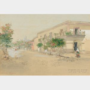 Ross Sterling Turner (American, 1847-1915) Mexico Street Scene
