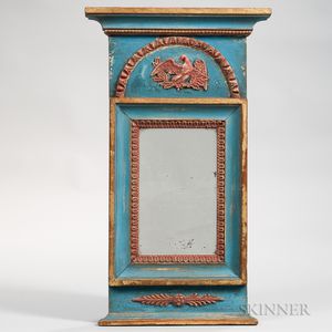 Blue-painted and Gilt Mirror