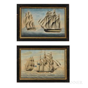 Anglo/American School, Early 19th Century Two Maritime Scenes