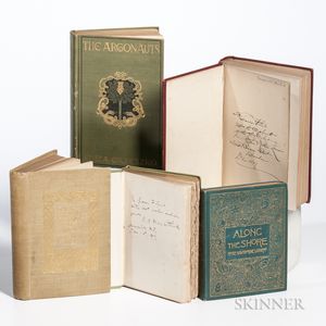 Books Signed by their Authors, Translators, or Publishers, American Writers, Late 19th to Early 20th Century, Five Titles.