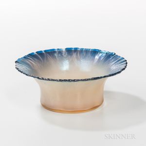 Small Tiffany Favrile Blue Opalescent Bowl