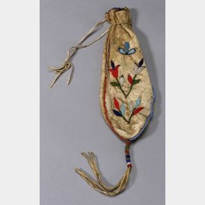 Eastern Plains Beaded Hide Pouch