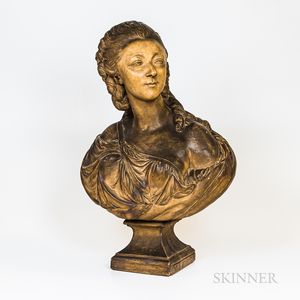 Houdon-style Plaster Bust of Marie Antoinette