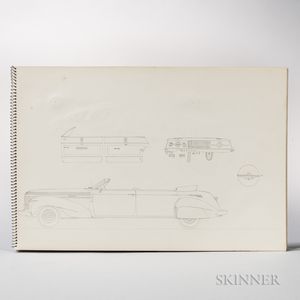 Burch, George M. (1894-1988) Sketchbooks with Drawings of Car Designs, mid-20th Century.