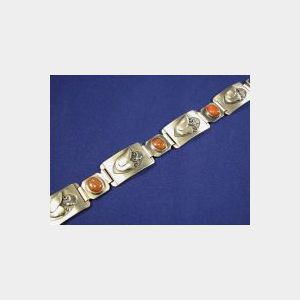 Sterling Silver and Agate Bracelet, Laurence Foss