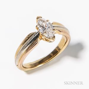 18kt Tricolor Gold and Diamond Ring, Cartier
