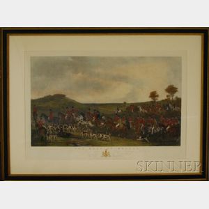 Four Large Framed Hand-colored Reproduction 19th Century British Hunt Prints