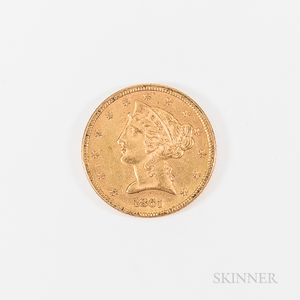 1861 $5 Liberty Head Gold Half Eagle