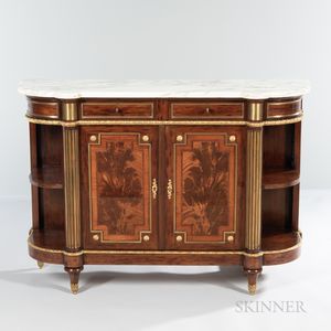 Ormolu-mounted and Marble-top Mahogany Console