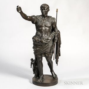 Grand Tour Bronze Statue of Augustus of Prima Porta
