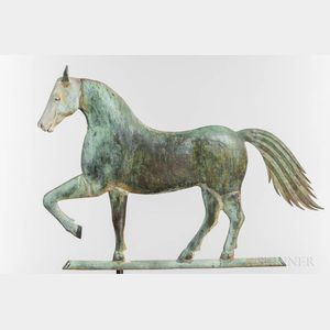Molded Sheet Copper and Zinc Prancing Horse Weathervane