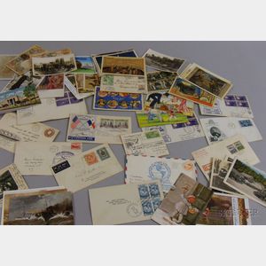 Group of Assorted Early 20th Century Postcards and Eleven Stamped Covers