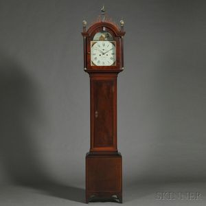 Federal Mahogany and Mahogany Veneer Inlaid Tall Case Clock