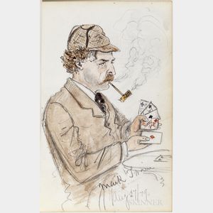Grand Tour Sketchbook with Drawings of Mark Twain, July-August 1879.